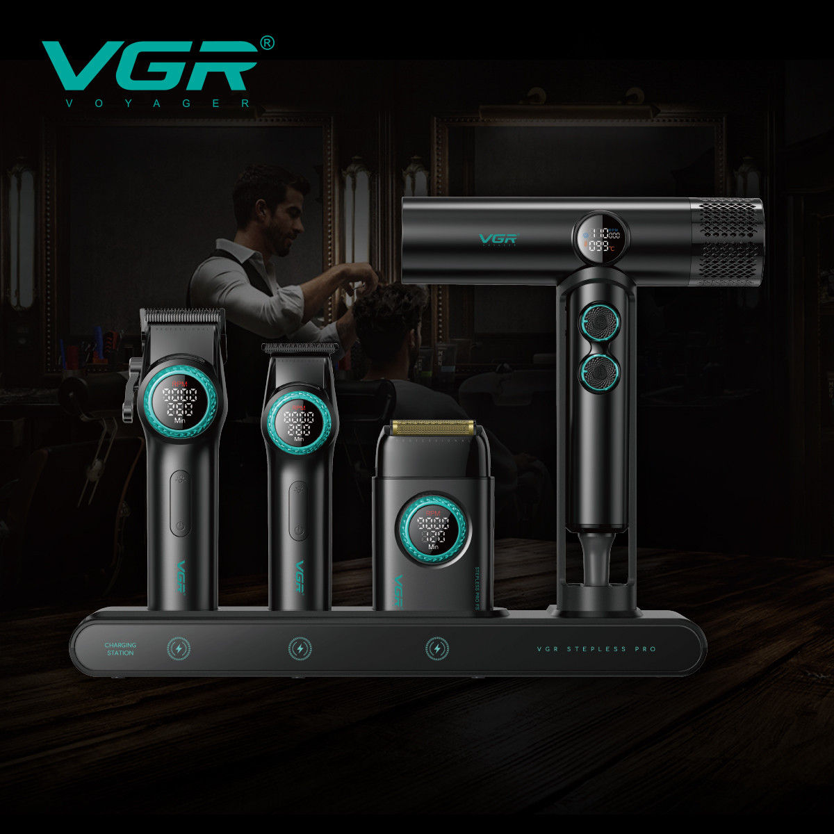 vgr-voyager-stepless-4-in-1-hair-clipper-set 2