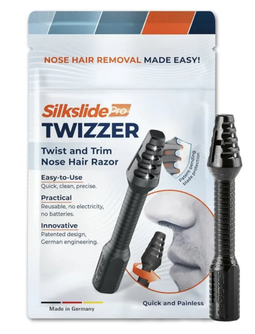 SILKSLIDE Pro TWIZZER – Twist & Trim Nose Hair Razor