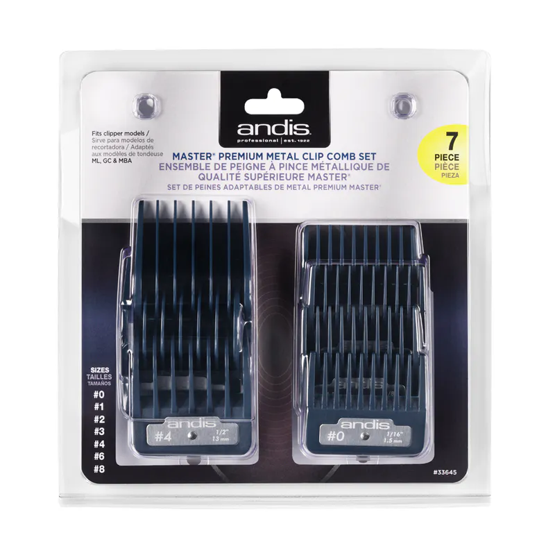 Andis Master Premium Metal Clip plastic combs set - Image 1