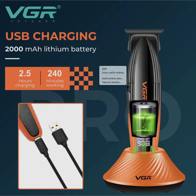 VGR VOYAGER V-889T Trim Professional Trimmer - Image 2
