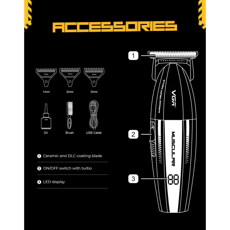 VGR VOYAGER V-285T Muscular Series Trimmer - Image 6