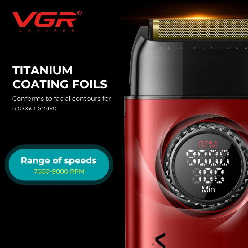 VGR VOYAGER Stepless Pro 4in1 Clipper Set - Red - Image 3