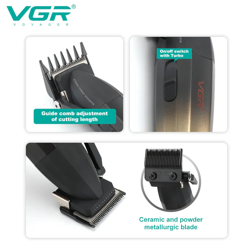 VGR VOYAGER V-003C Salon Series Hair Clipper – gold - Image 3