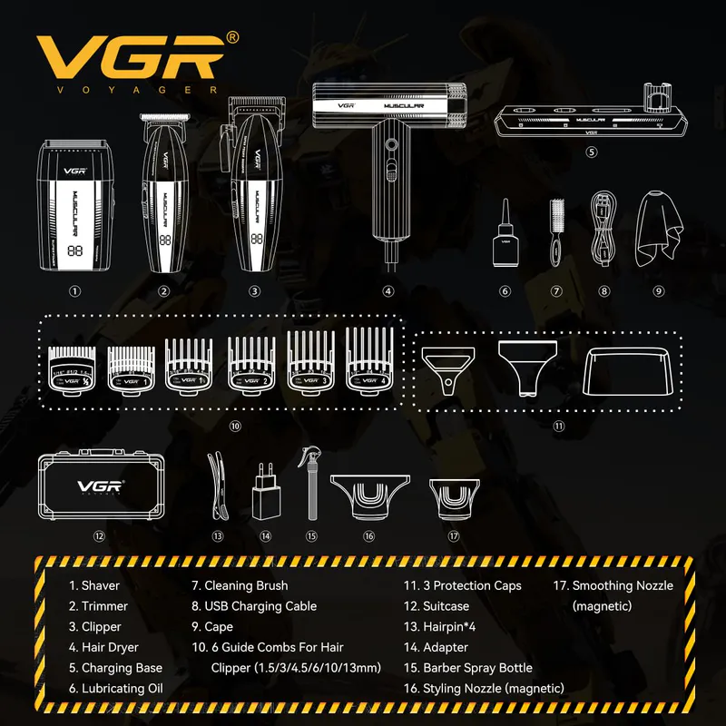 VGR V-285 S4 – 4-in-1 barber set - Image 6