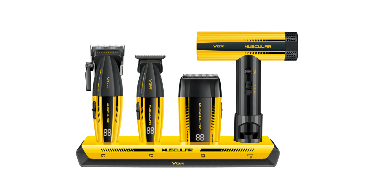 VGR V-285 S4 – professional 4-in-1 barber set with clipper, trimmer, shaver and hair dryer